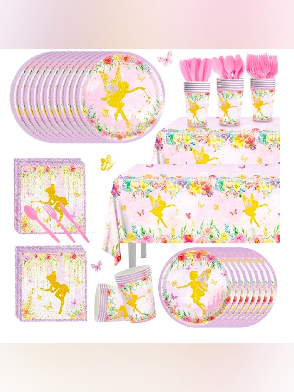 170Pcs Fairy Birthday Party Plates Napkins Party Supplies

Paper Cups Tablecloth